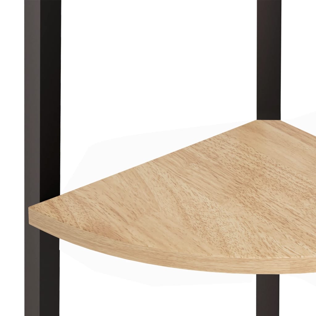 Kutna polica s 4 razine svijetlosmeđa i crna 45,5x31,5x150 cm