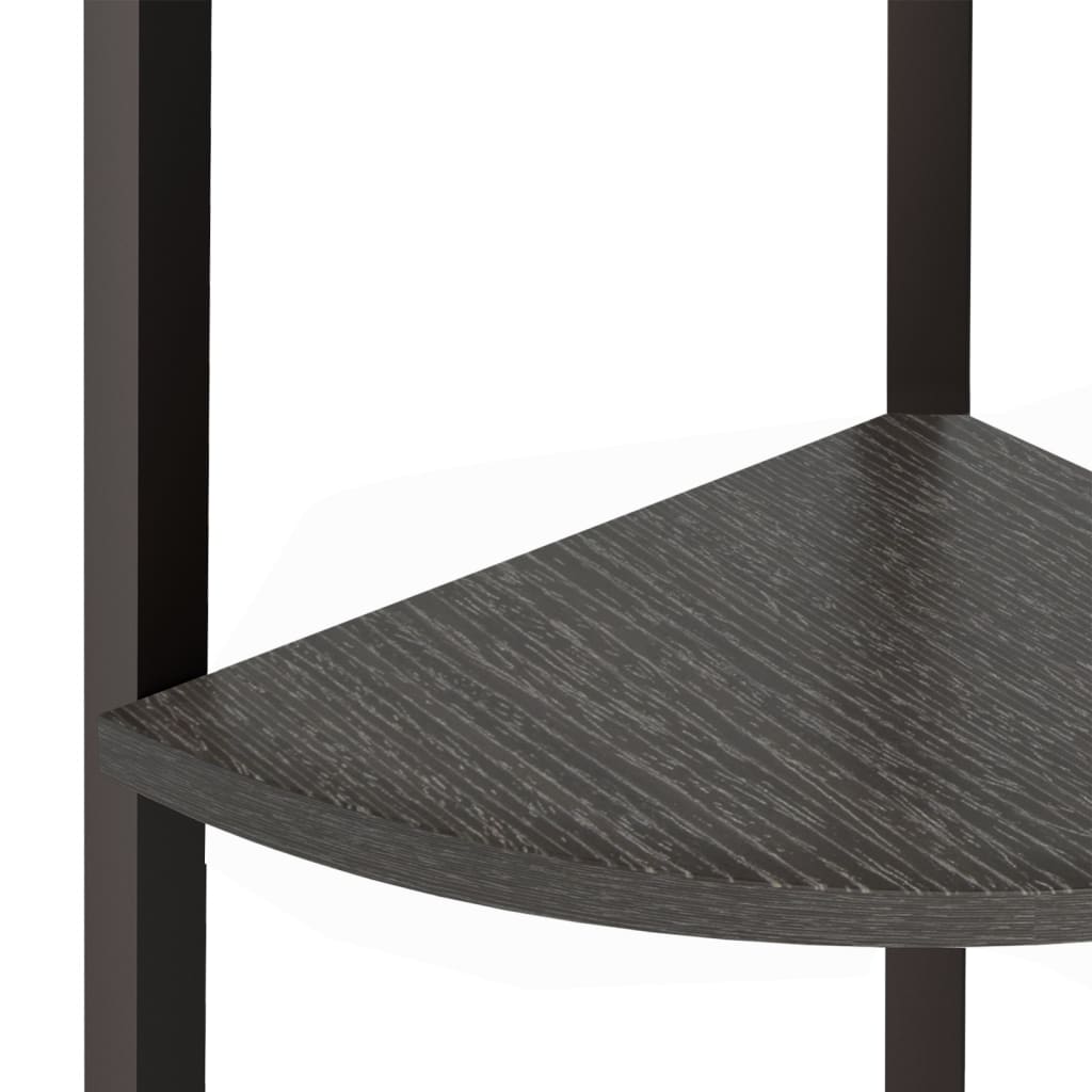 Kutna polica s 4 razine crna 45,5 x 31,5 x 150 cm