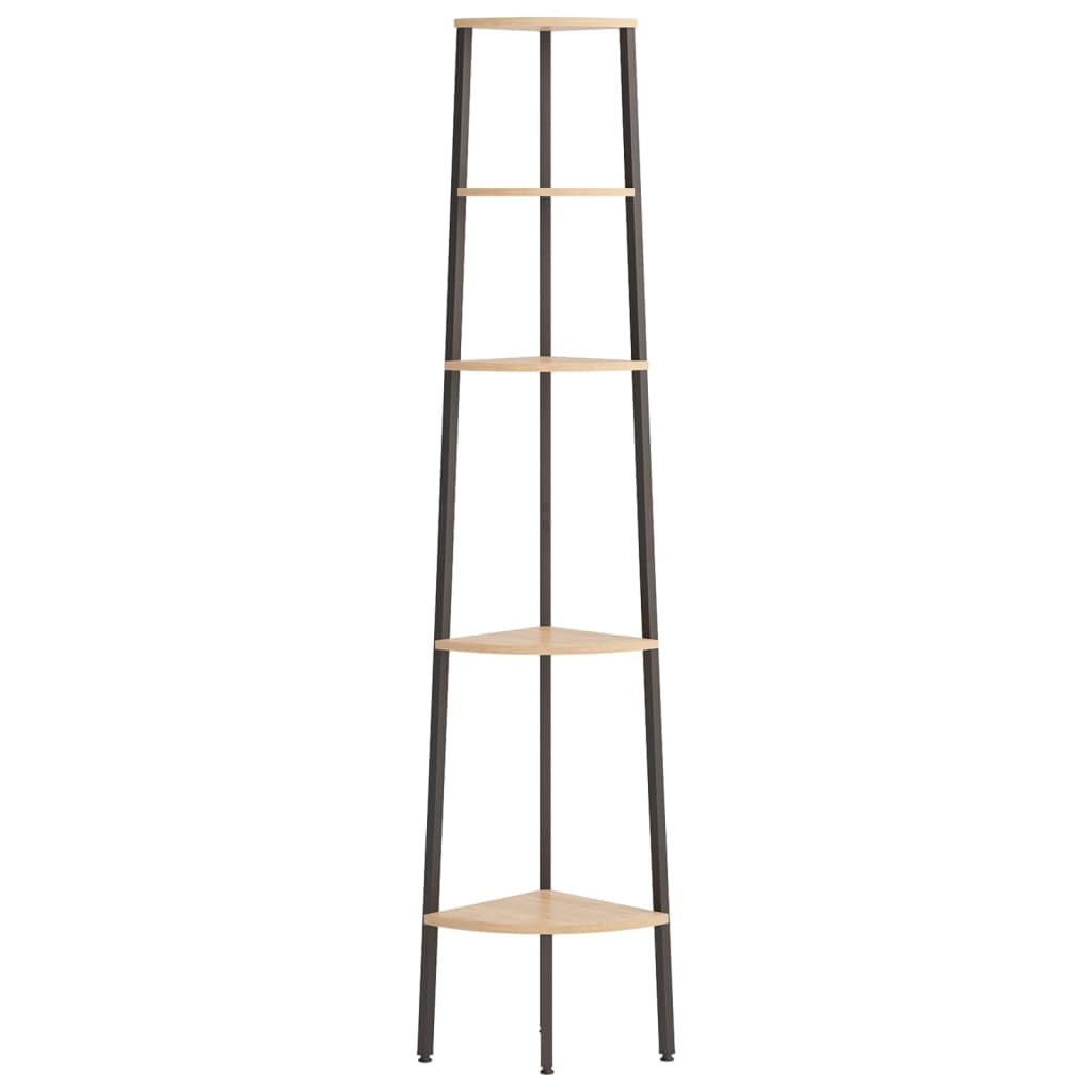 Kutne police s 5 razina svjetlosmeđe-crne 45,5 x 31,5 x 180 cm
