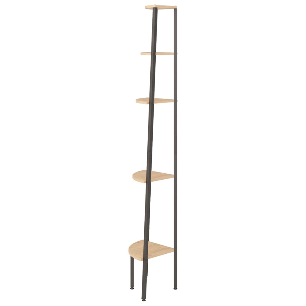 Kutne police s 5 razina svjetlosmeđe-crne 45,5 x 31,5 x 180 cm