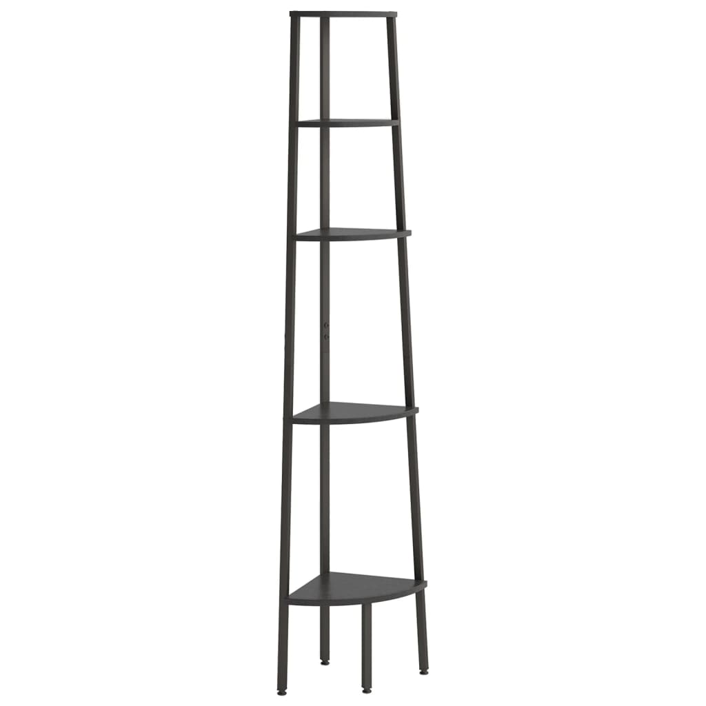 Kutna polica s 5 razina crna 45,5 x 31,5 x 180 cm
