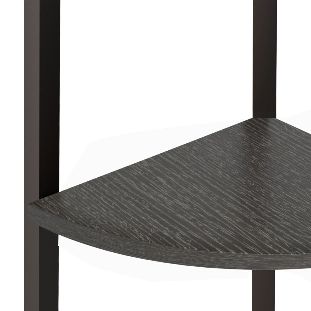 Kutna polica s 5 razina crna 45,5 x 31,5 x 180 cm