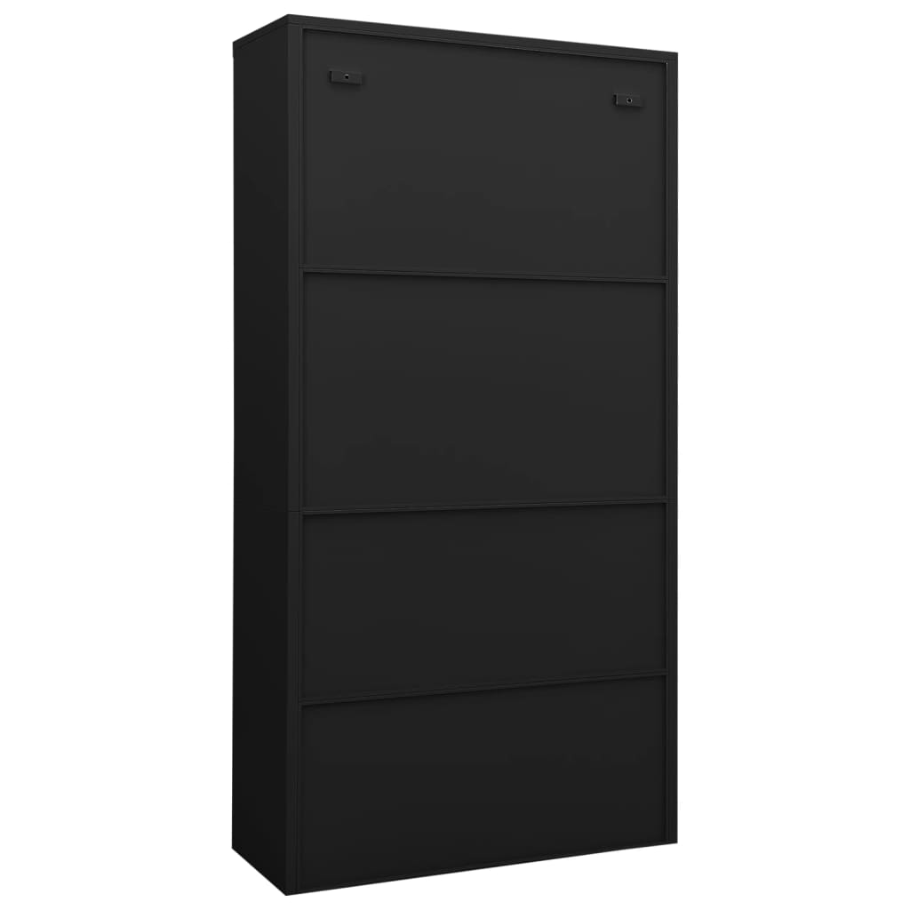 Uredski ormarić crni 90 x 40 x 180 cm čelični