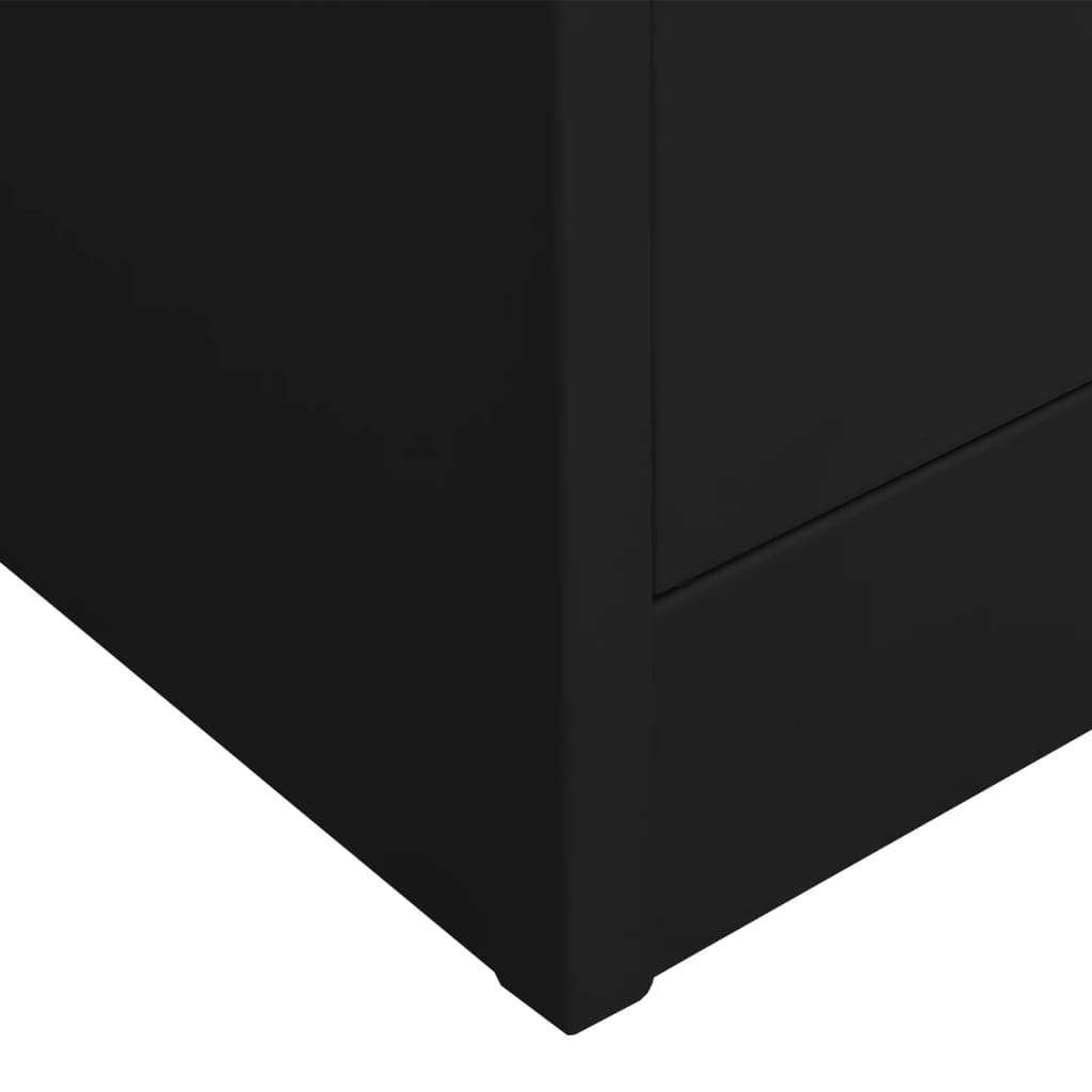 Uredski ormarić crni 90 x 40 x 180 cm čelični