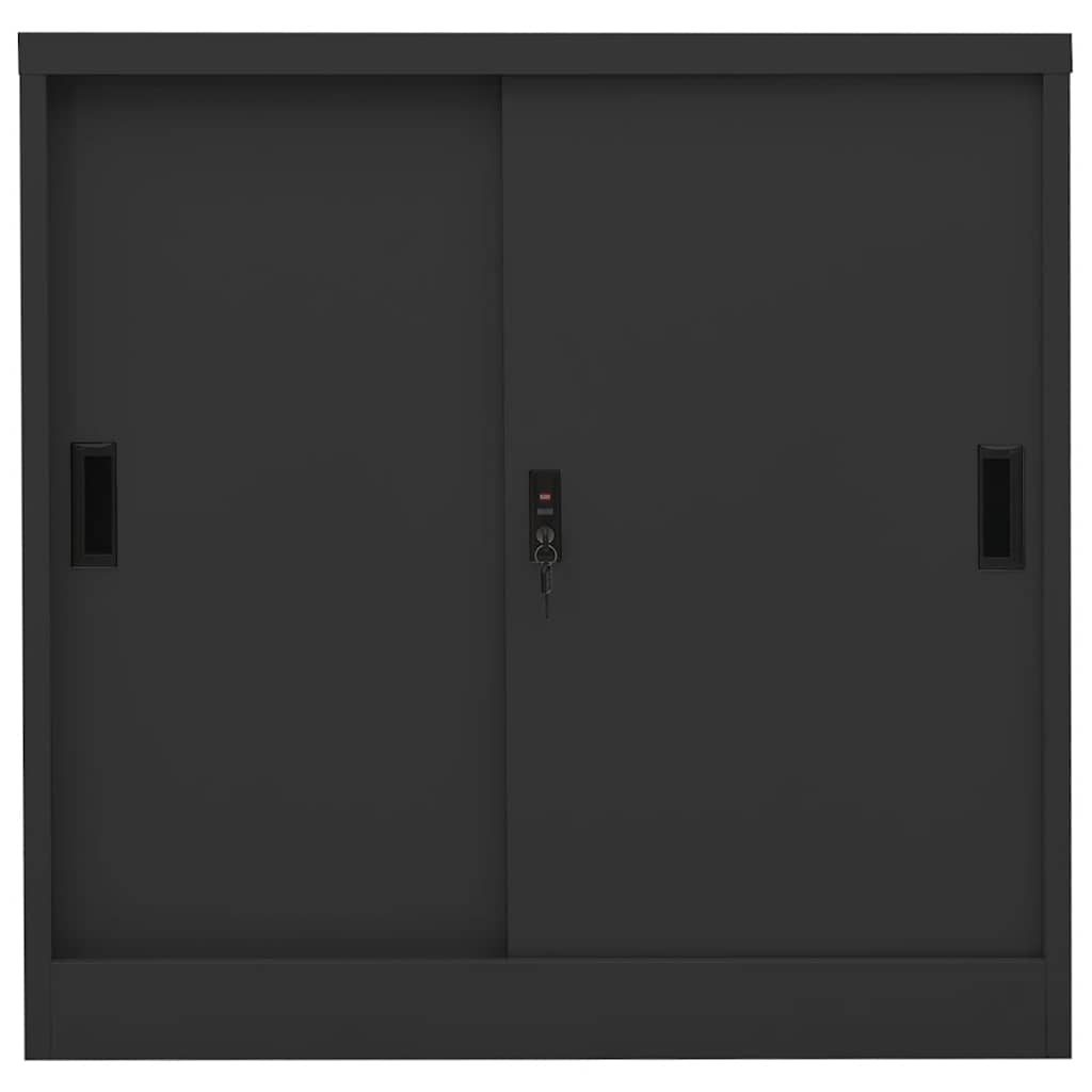 Uredski ormarić s kliznim vratima antracit 90x40x90 cm čelični