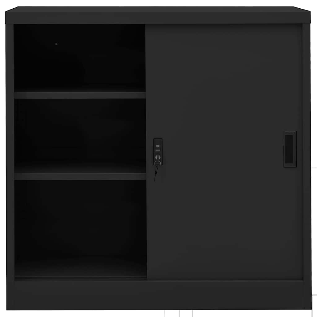 Uredski ormarić s kliznim vratima antracit 90x40x90 cm čelični