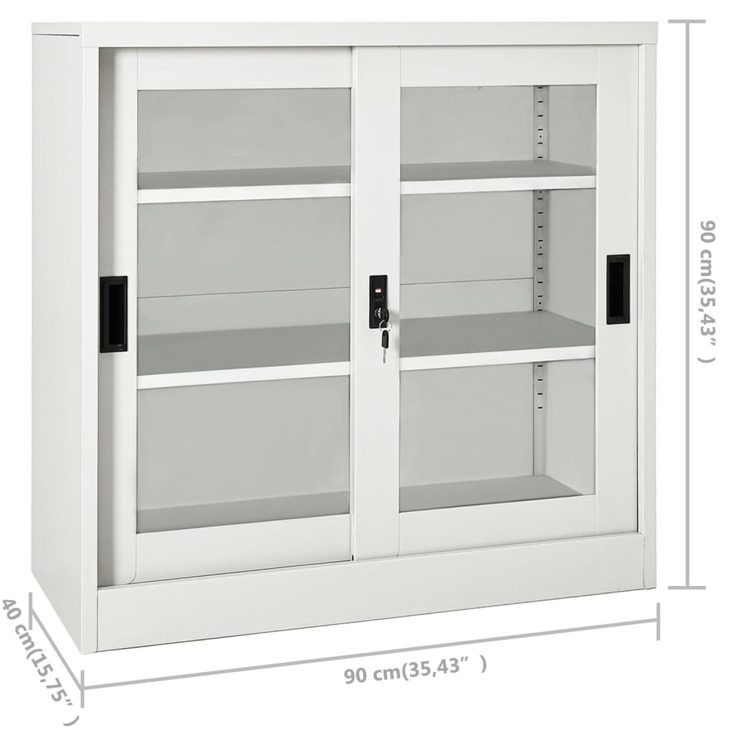 Ormarić s kliznim vratima svjetlosivi 90 x 40 x 90 cm čelični
