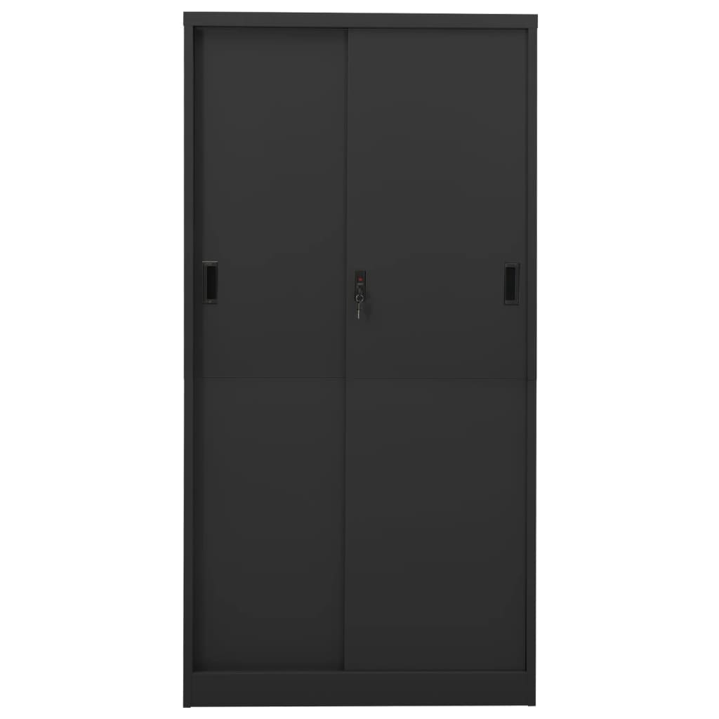 Uredski ormarić s kliznim vratima antracit 90x40x180 cm čelični