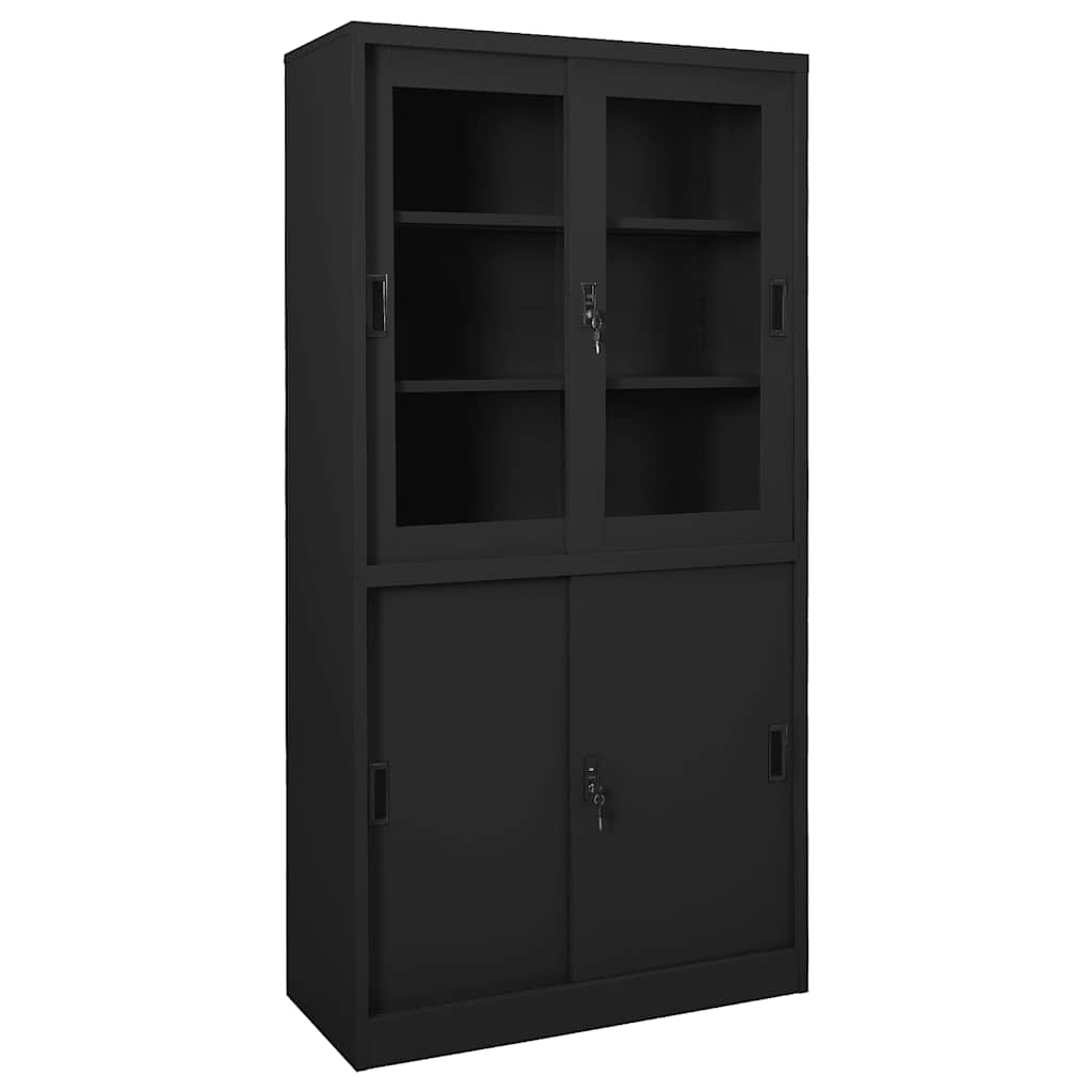 Uredski ormarić s kliznim vratima antracit 90x40x180 cm čelični