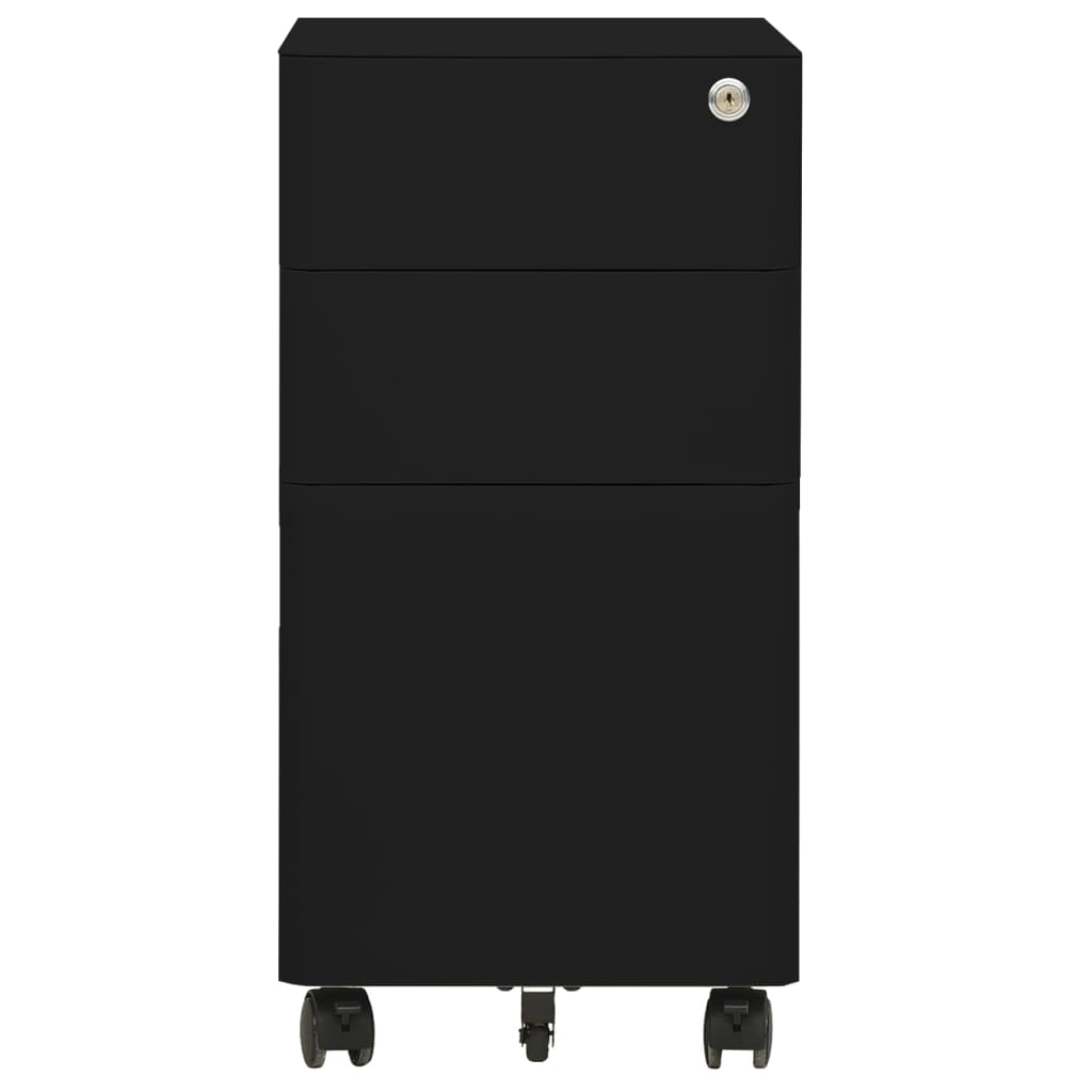 Mobilni ormarić za spise crni 30 x 45 x 59 cm čelični
