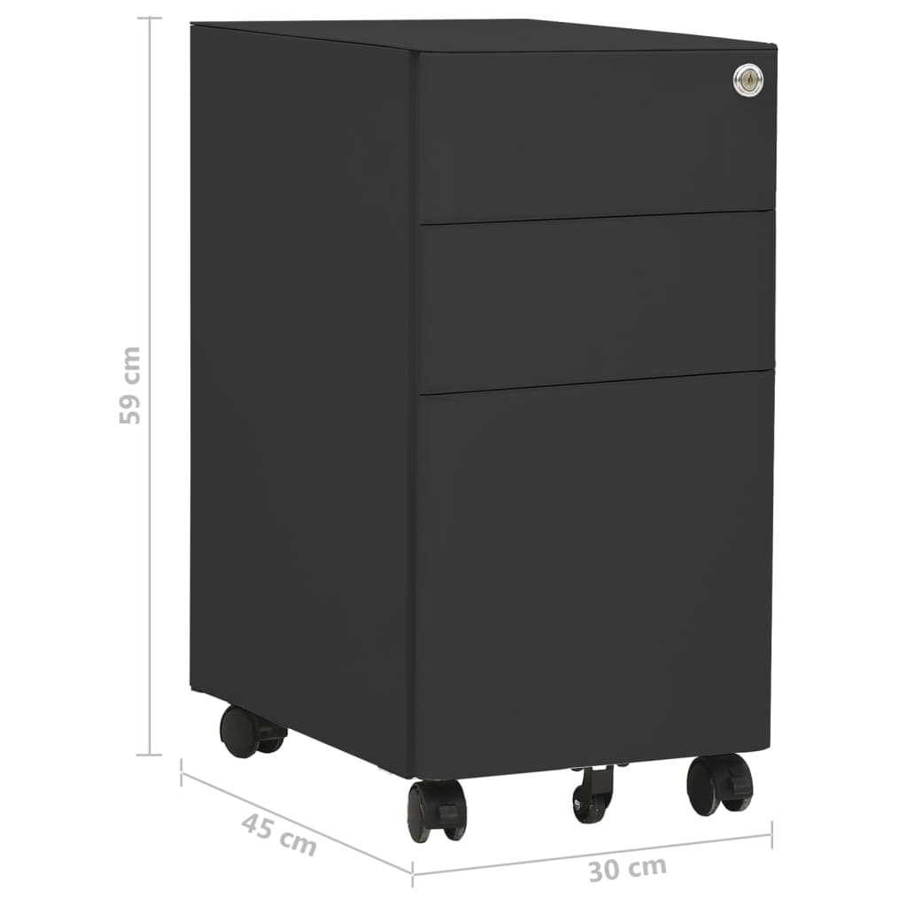 Mobilni ormarić za spise antracit 30 x 45 x 59 cm čelični