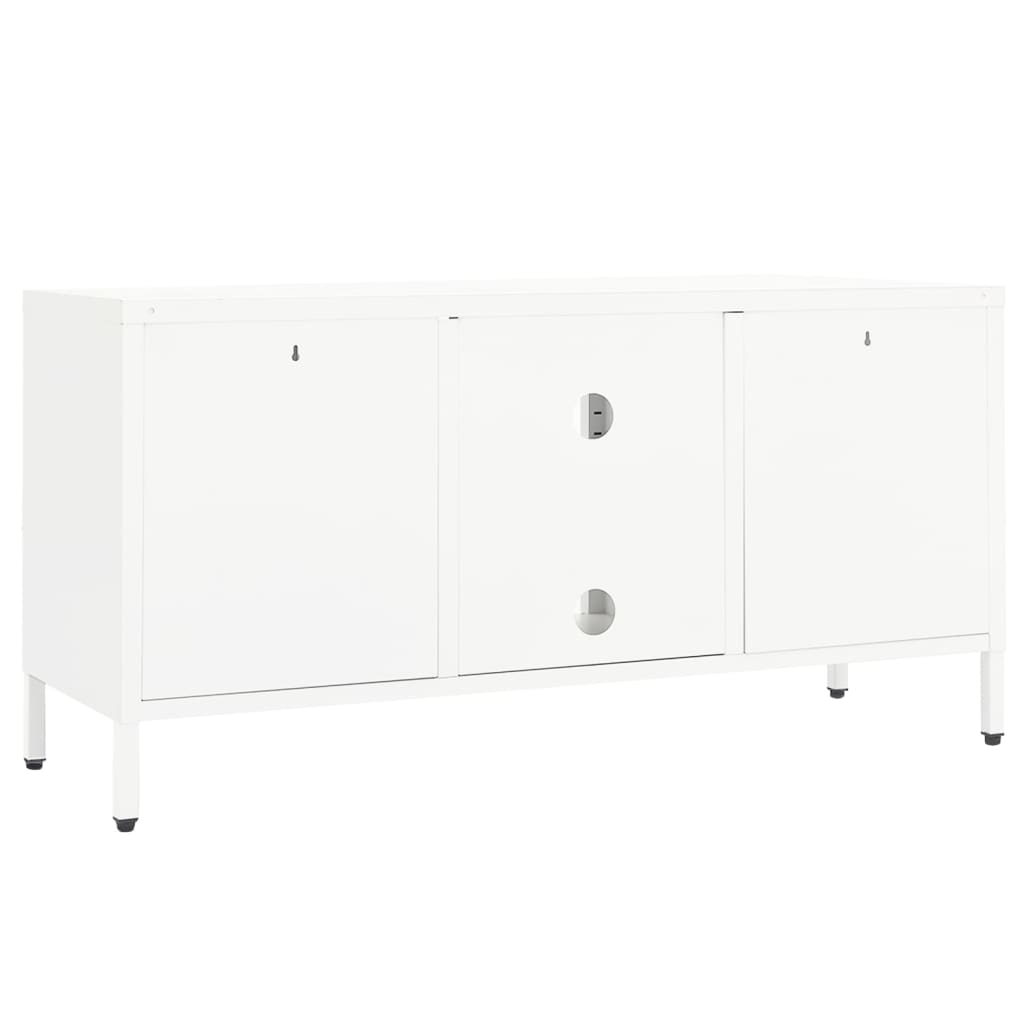 TV ormarić bijeli 105 x 35 x 52 cm od čelika i stakla