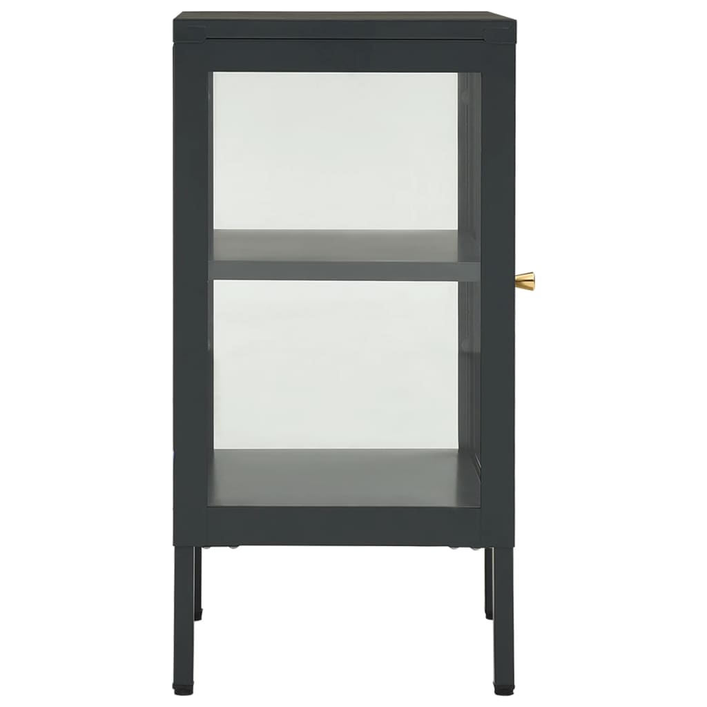 Komoda antracit 38 x 35 x 70 cm od čelika i stakla