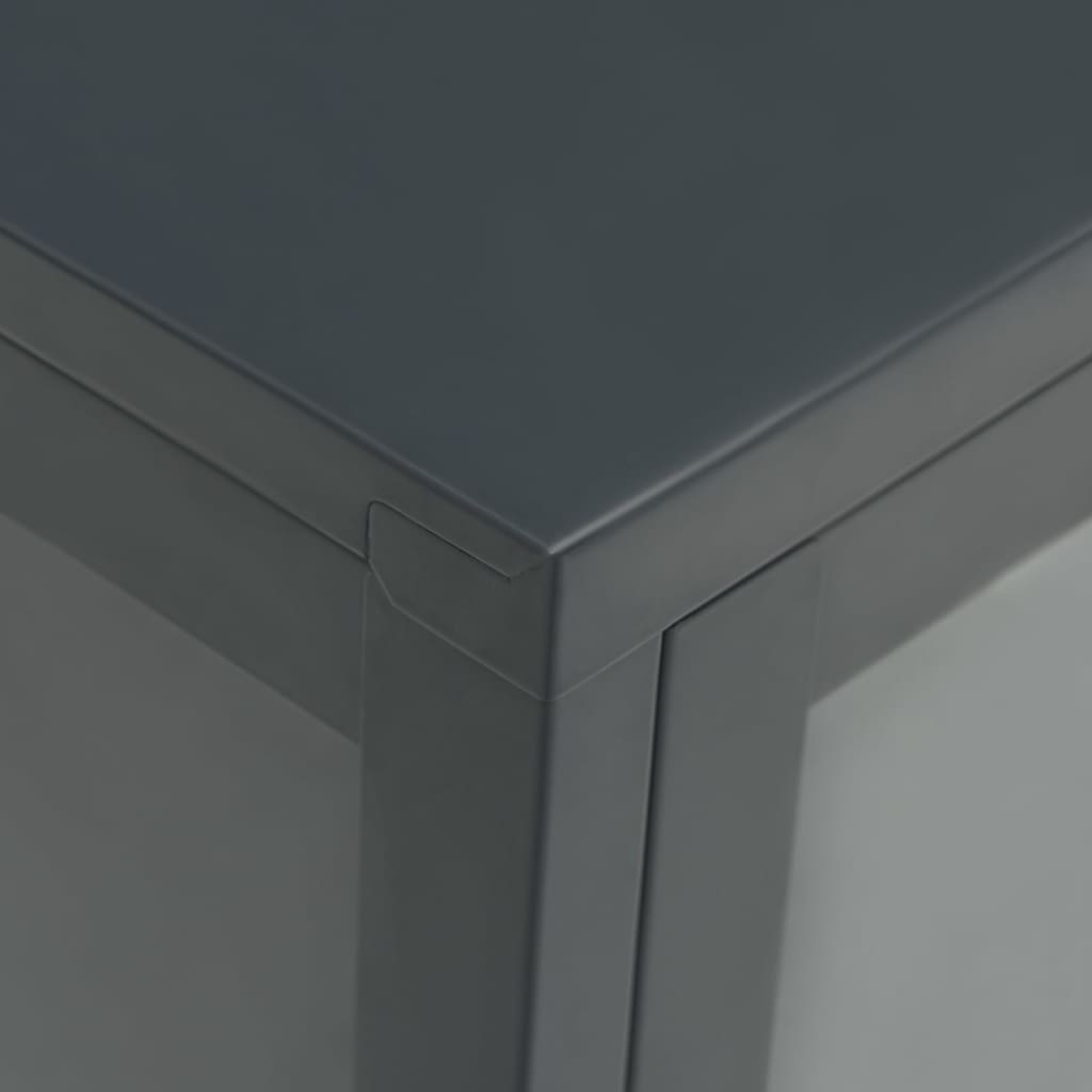 Komoda antracit 105 x 35 x 70 cm od čelika i stakla