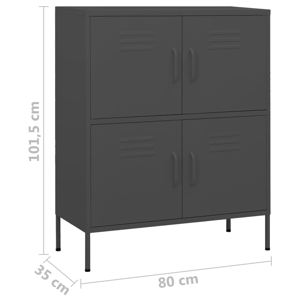 Ormarić za pohranu antracit 80 x 35 x 101,5 cm čelični