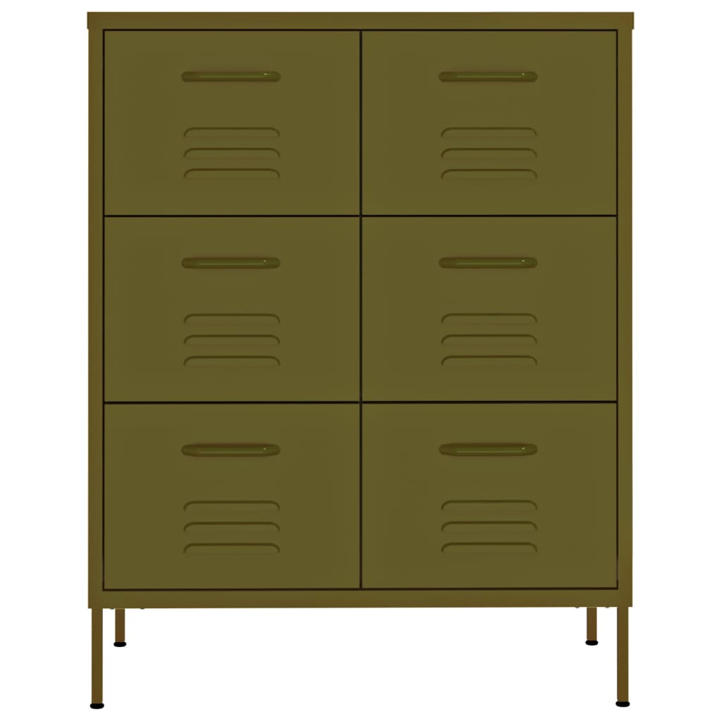 Ladičar maslinasto zeleni 80 x 35 x 101,5 cm čelični