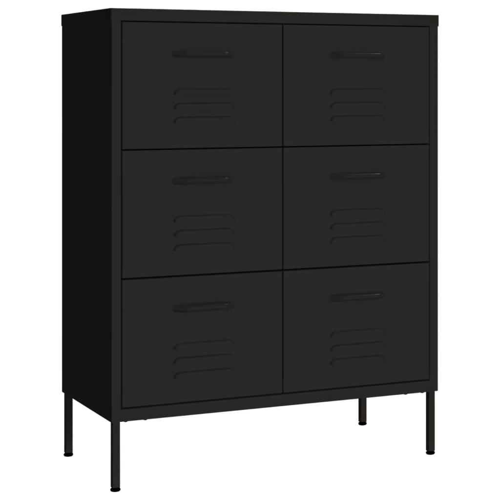 Ladičar crni 80 x 35 x 101,5 cm čelični