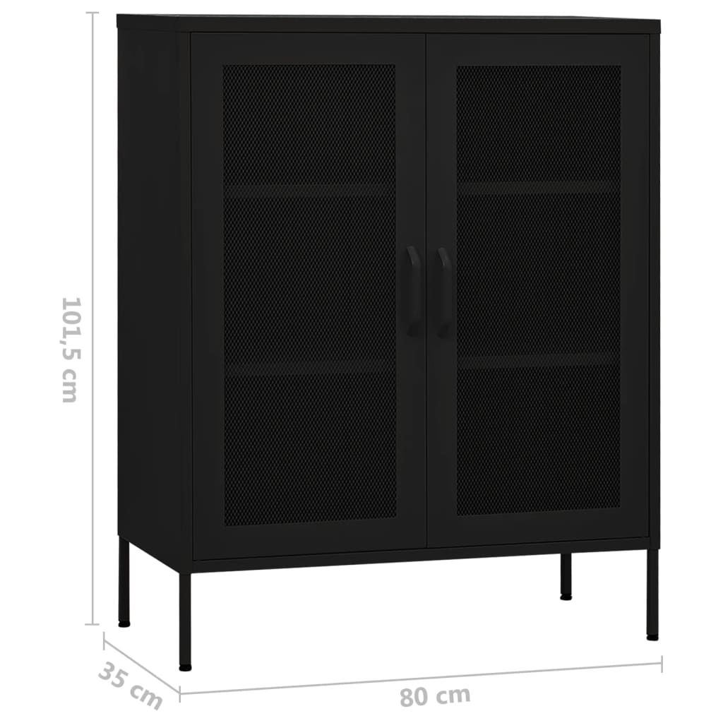 Ormarić za pohranu crni 80 x 35 x 101,5 cm čelični
