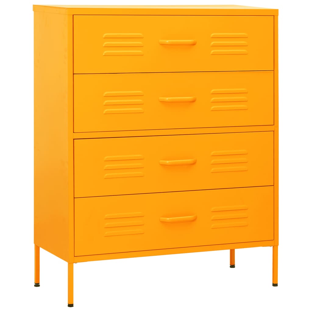 Ladičar boja senfa 80 x 35 x 101,5 cm čelični