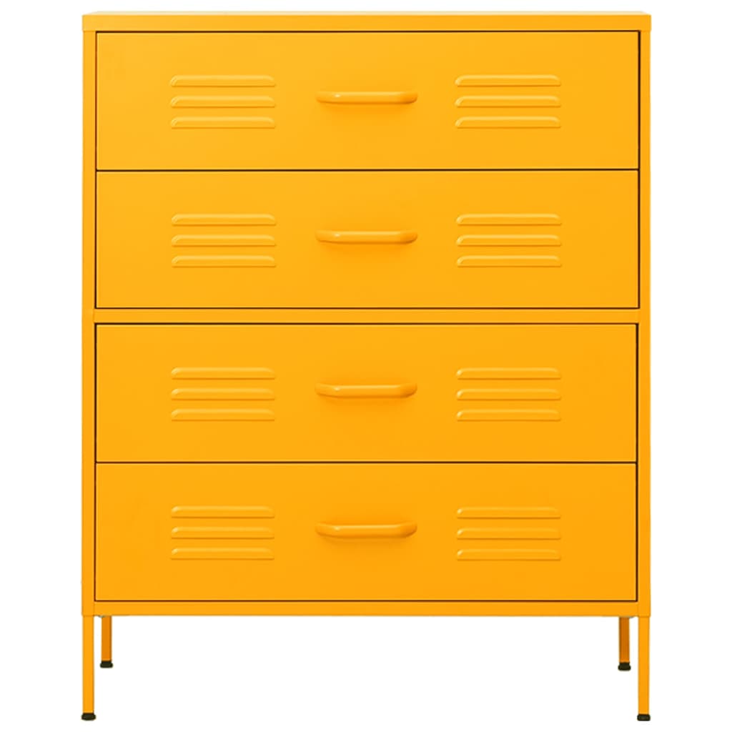 Ladičar boja senfa 80 x 35 x 101,5 cm čelični