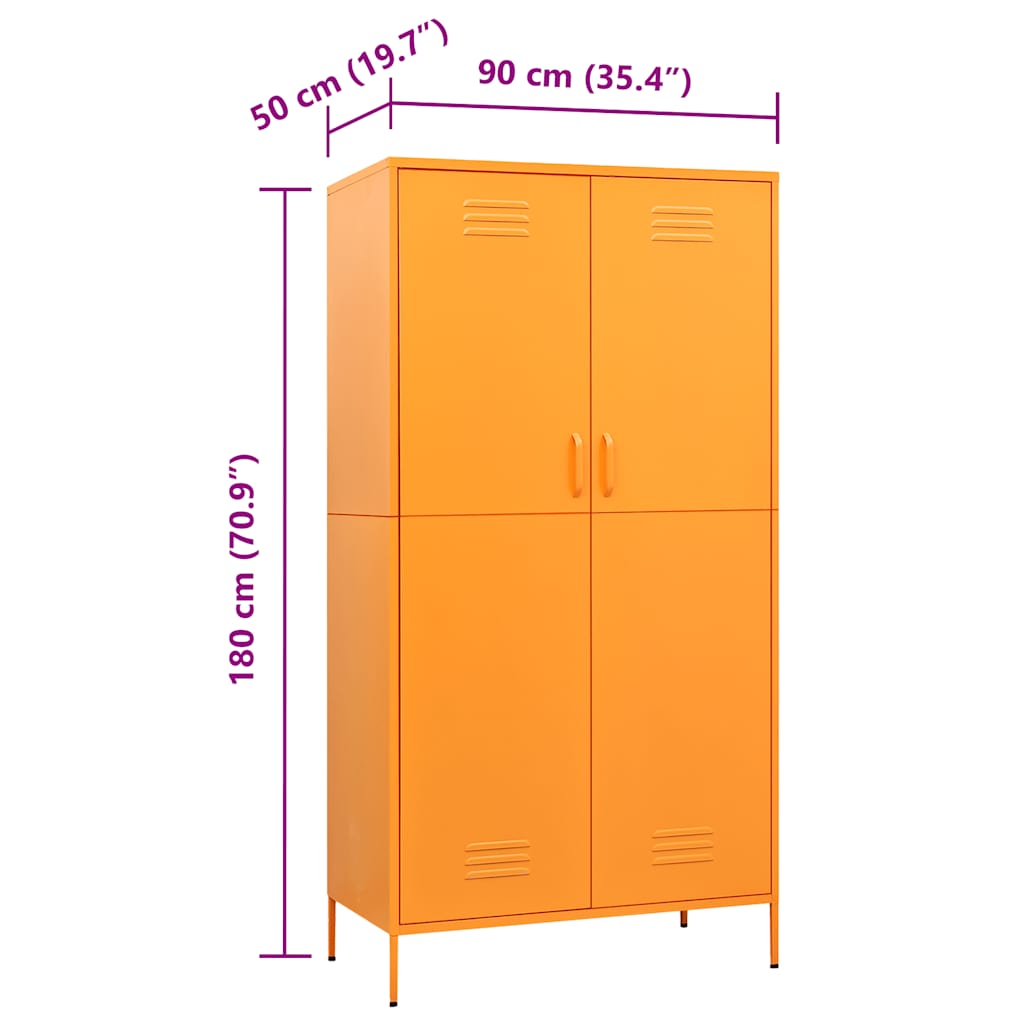 Ormar boja senfa 90 x 50 x 180 cm čelični