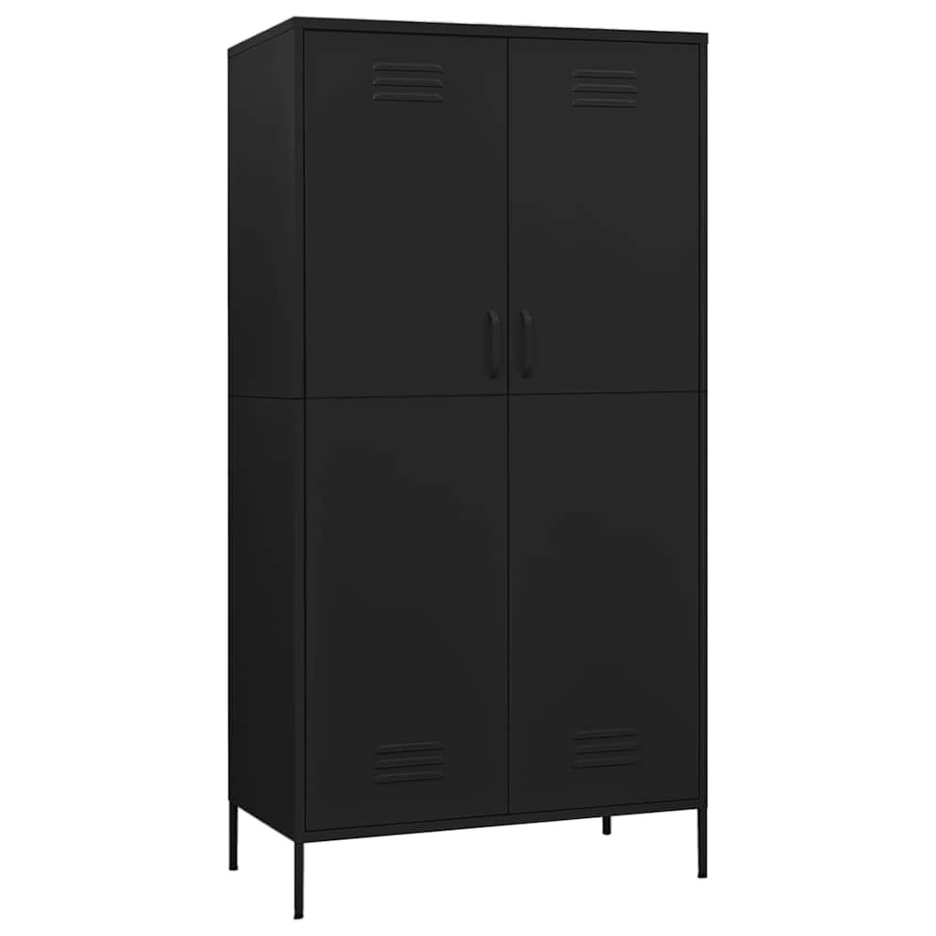 Ormar crni 90 x 50 x 180 cm čelični