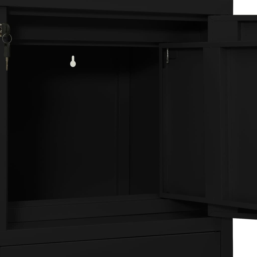 Uredski ormarić crni 90 x 40 x 102 cm čelični