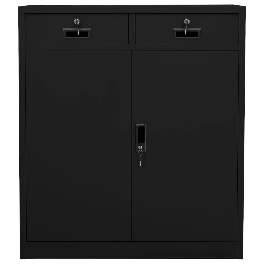 Uredski ormarić crni 90 x 40 x 102 cm čelični