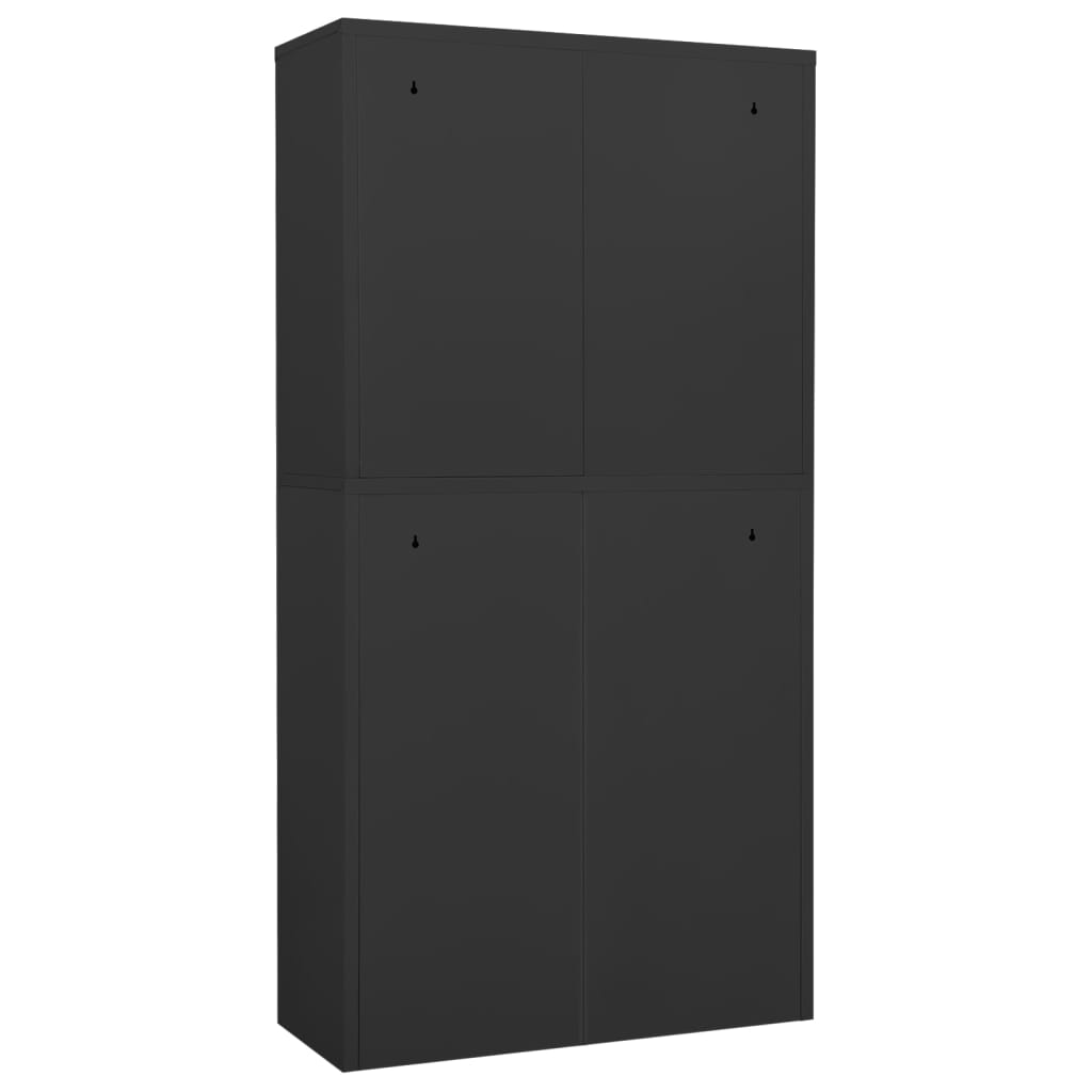 Uredski ormarić antracit 90x40x180 cm čelik i kaljeno staklo