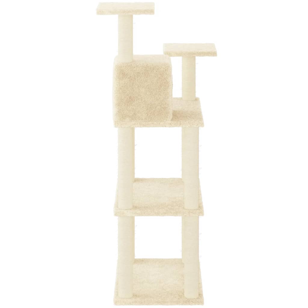 Penjalica za mačke sa stupovima za grebanje krem 118,5 cm