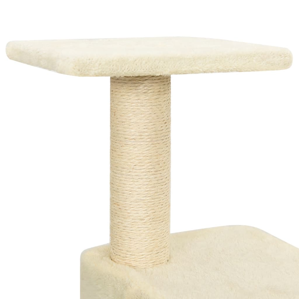 Penjalica za mačke sa stupovima za grebanje krem 118,5 cm