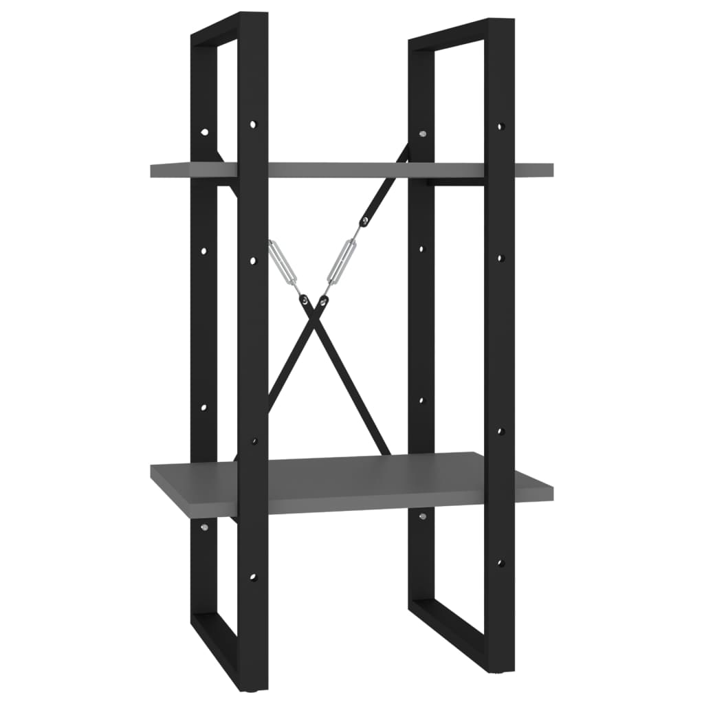 Ormarić za knjige s 2 razine sivi 40x30x70 cm konstruirano drvo