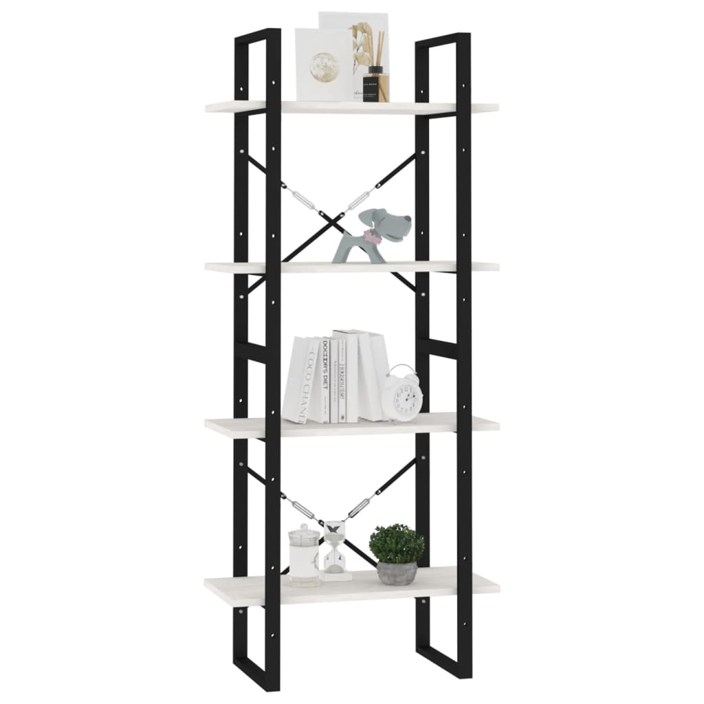Ormarić za knjige s 4 razine bijeli 60x30x140 cm od borovine