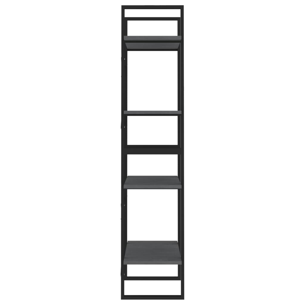 Ormarić za knjige s 4 razine sivi 60x30x140 cm masivna borovina