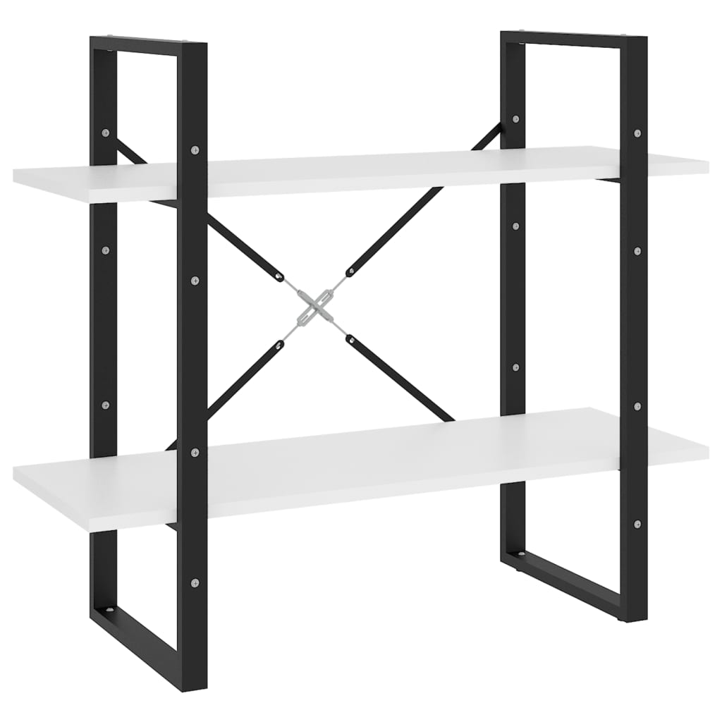 Ormarić za knjige 2 razine bijeli 80x30x70 cm konstruirano drvo