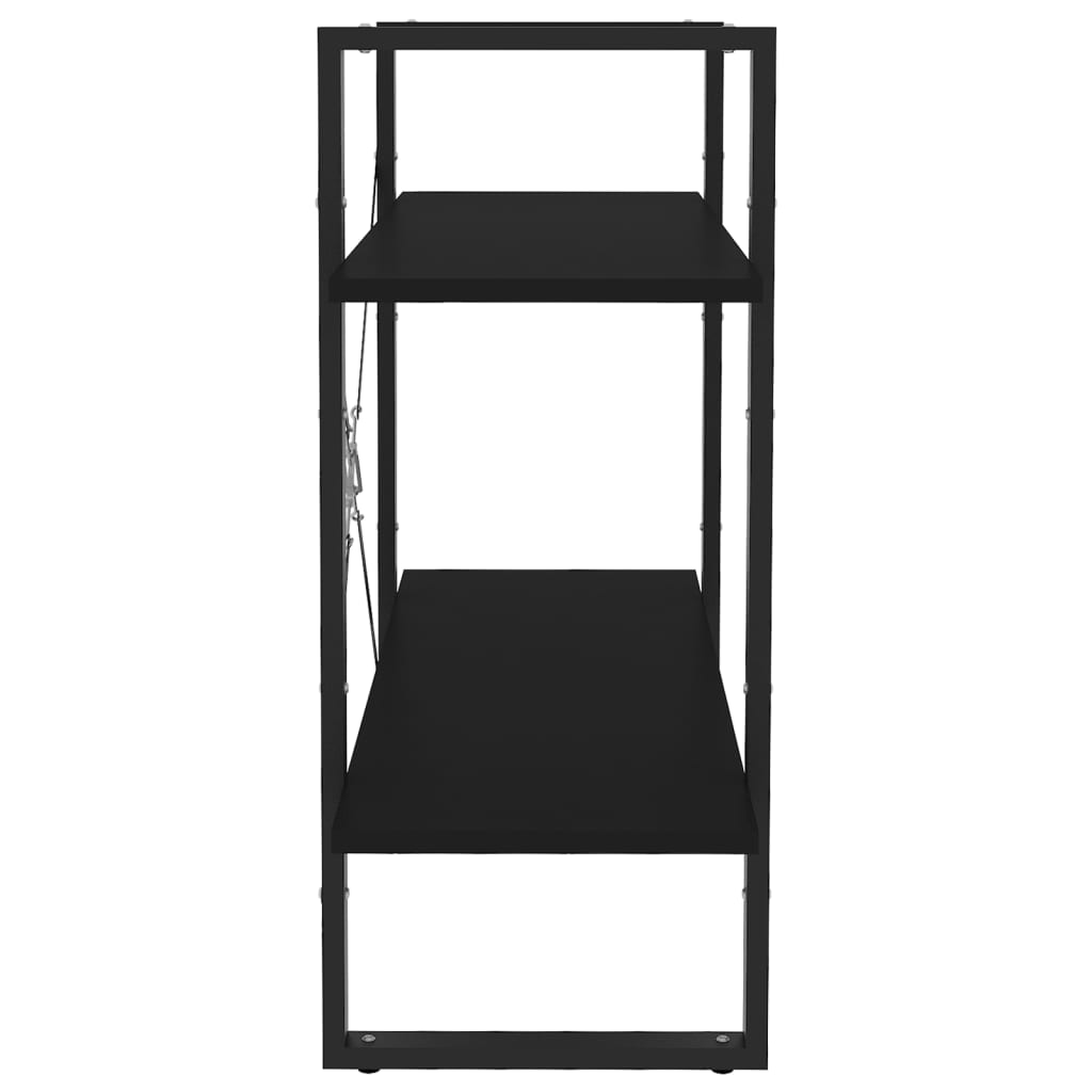 Ormarić za knjige s 2 razine crni 80x30x70 cm konstruirano drvo