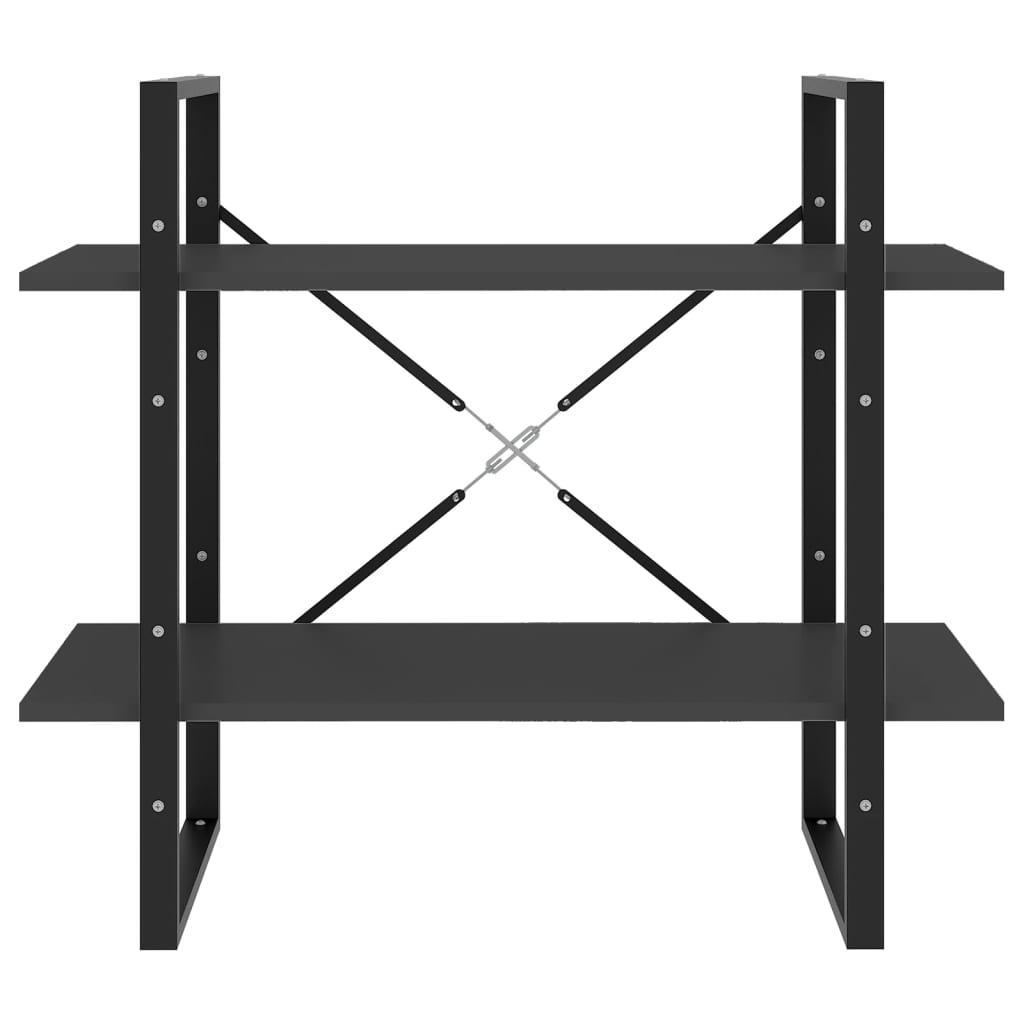 Ormarić za knjige s 2 razine sivi 80x30x70 cm konstruirano drvo