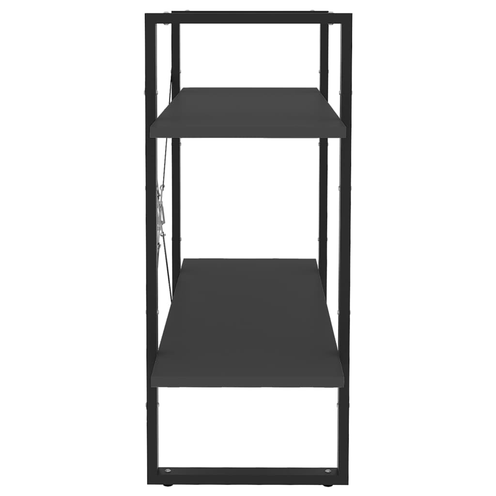 Ormarić za knjige s 2 razine sivi 80x30x70 cm konstruirano drvo