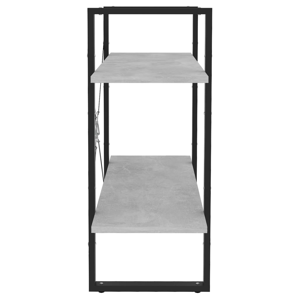 Ormarić za knjige s 2 razine boja betona 80 x 30 x 70 cm drveni