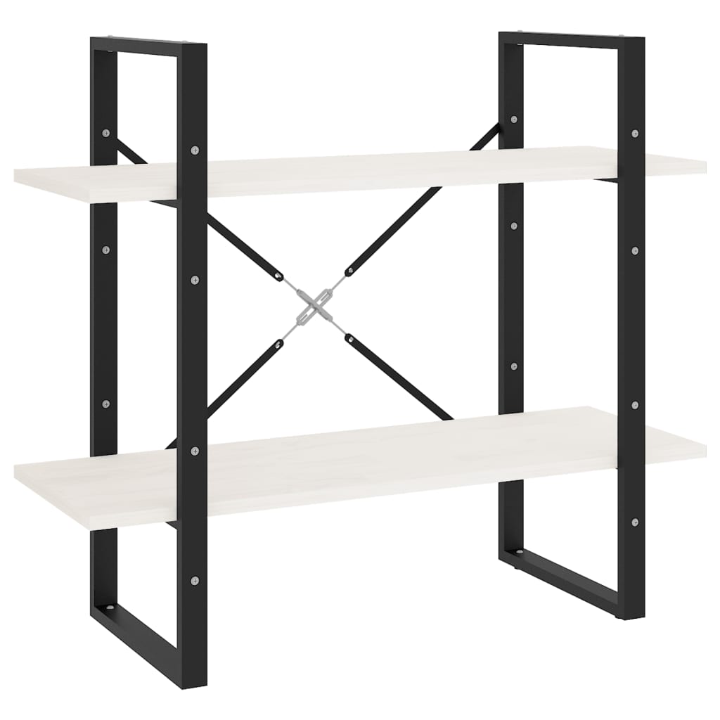 Ormarić za knjige s 2 razine bijeli 80 x 30 x 70 cm od borovine