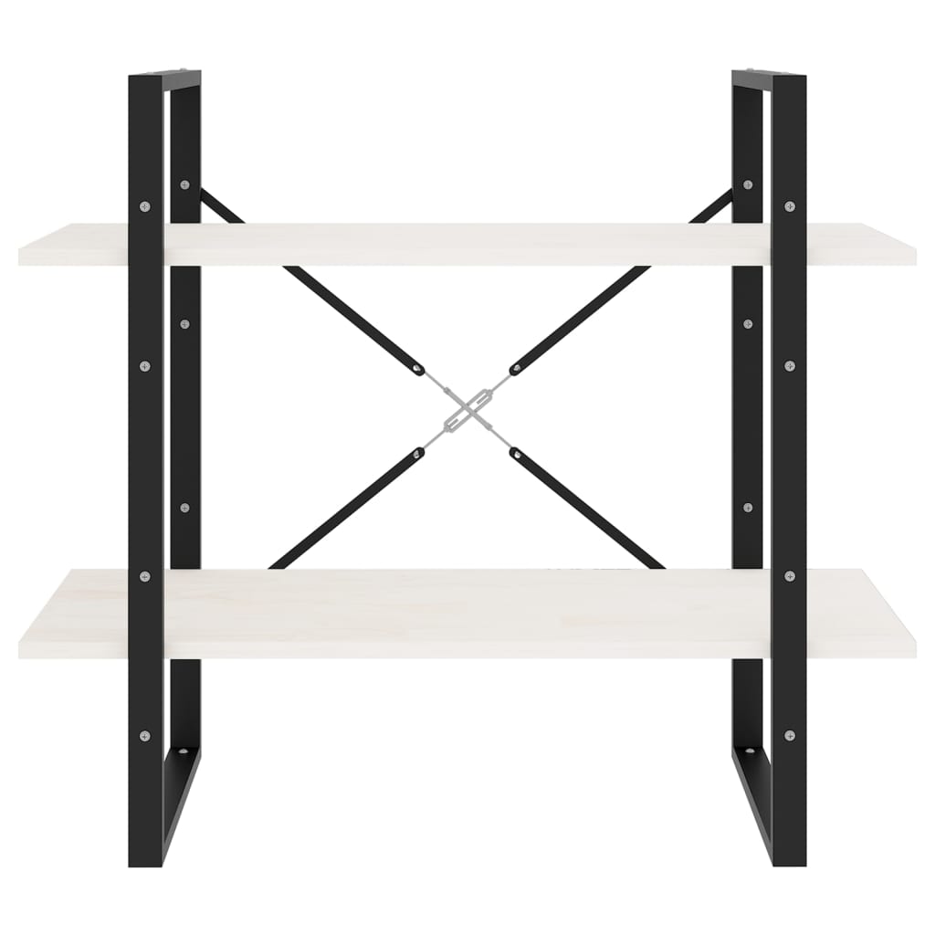 Ormarić za knjige s 2 razine bijeli 80 x 30 x 70 cm od borovine