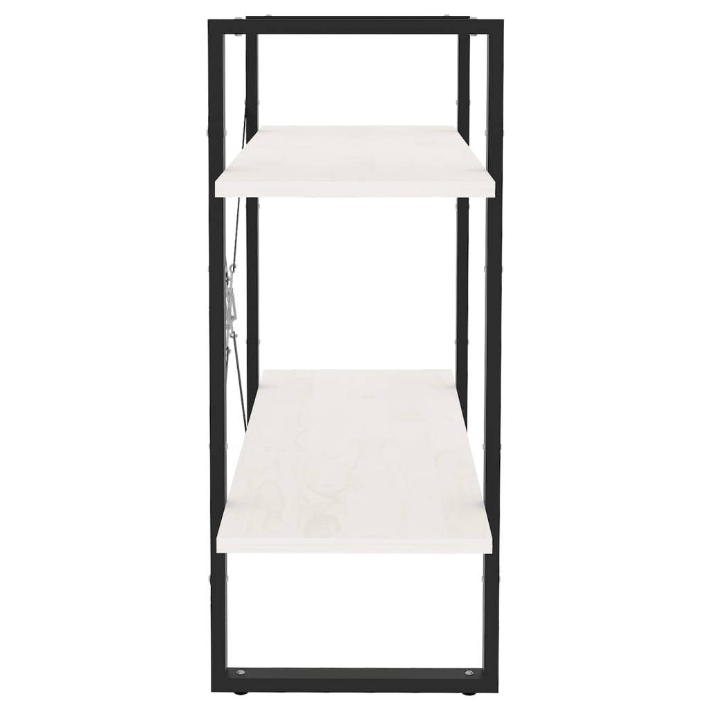 Ormarić za knjige s 2 razine bijeli 80 x 30 x 70 cm od borovine