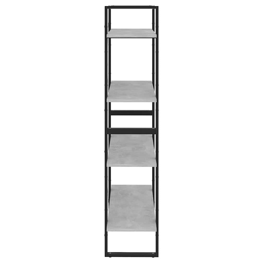 Ormarić za knjige s 4 razine boja betona 80x30x140 cm drveni