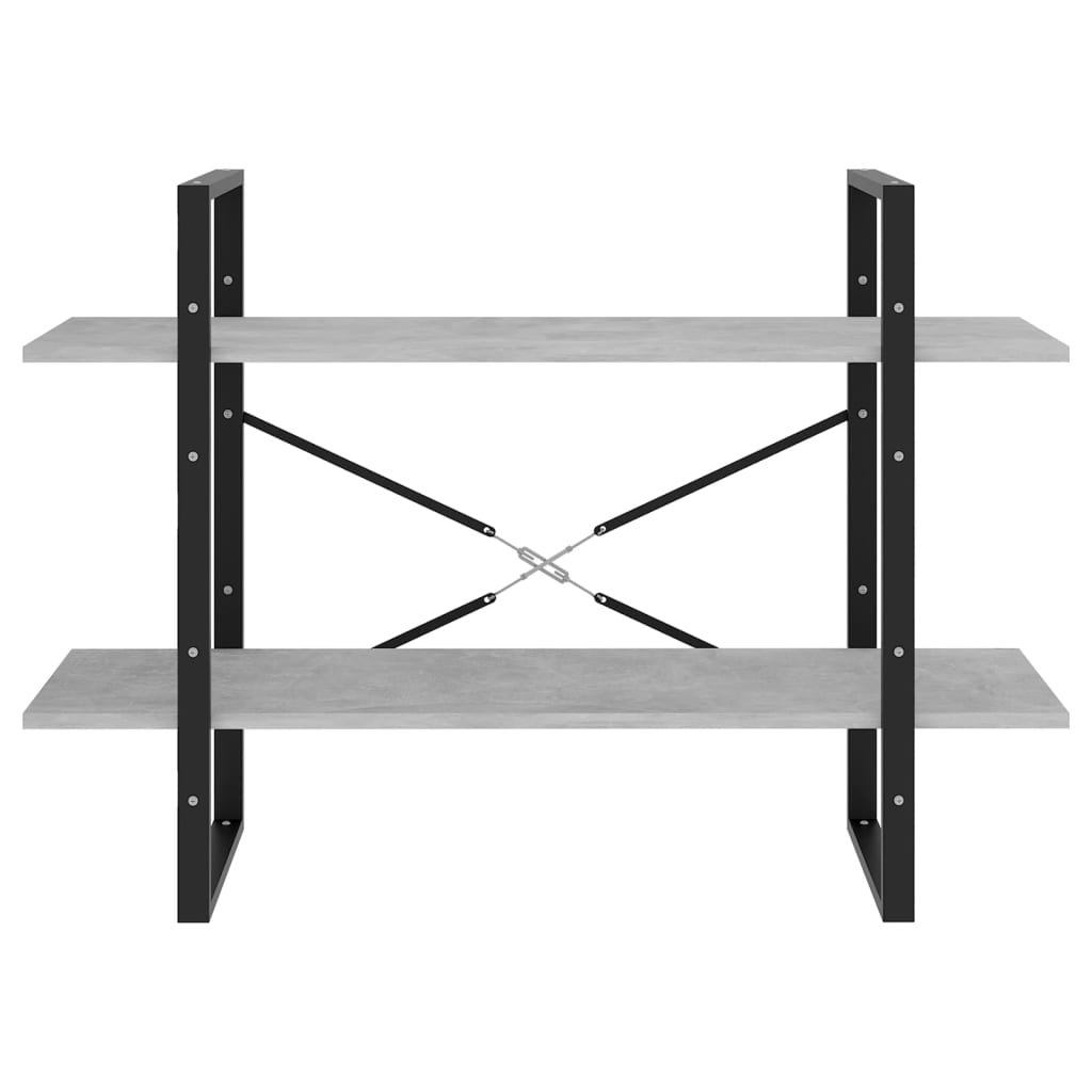 Ormarić za knjige s 2 razine boja betona 100x30x70 cm drveni