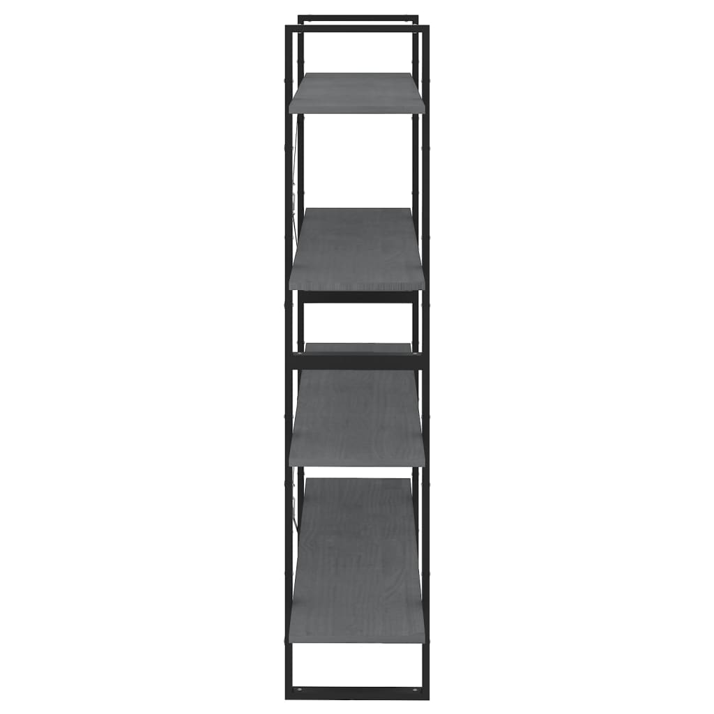 Ormarić za knjige s 4 razine sivi 100 x 30 x 140 cm od borovine
