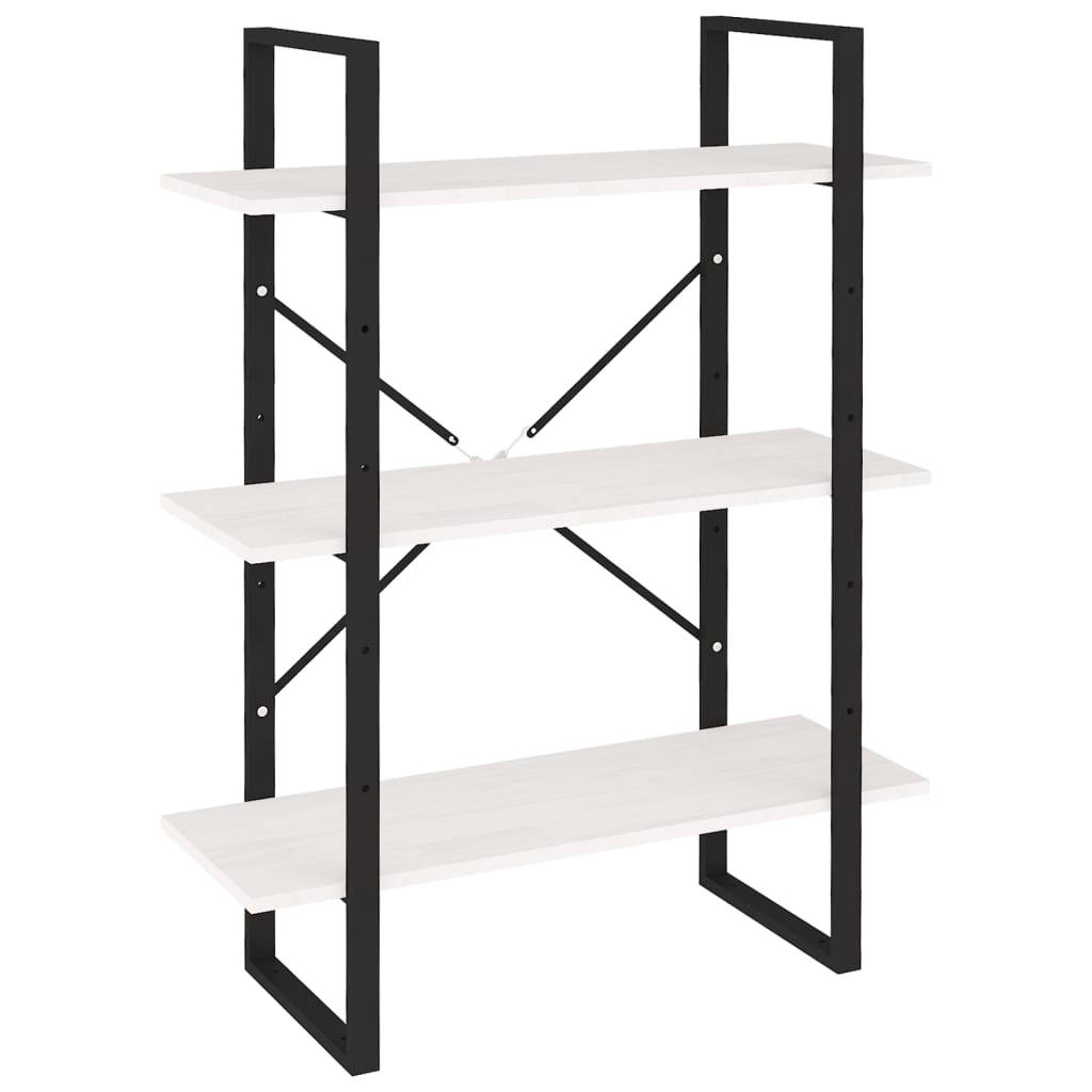 Ormarić za knjige s 3 razine bijeli 80x30x105 cm od borovine