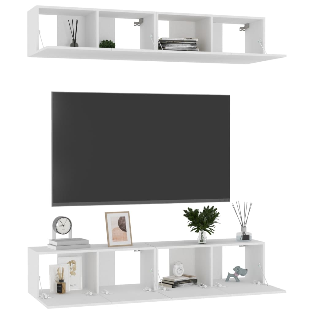 TV ormarići 4 kom bijeli 80 x 30 x 30 cm od konstruiranog drva