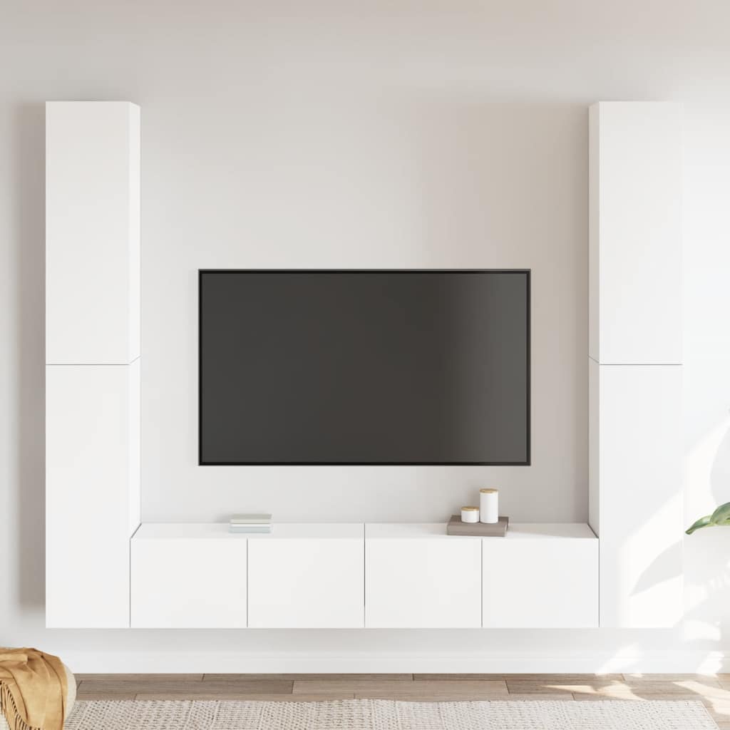 6-dijelni set TV ormarića bijeli od konstruiranog drva