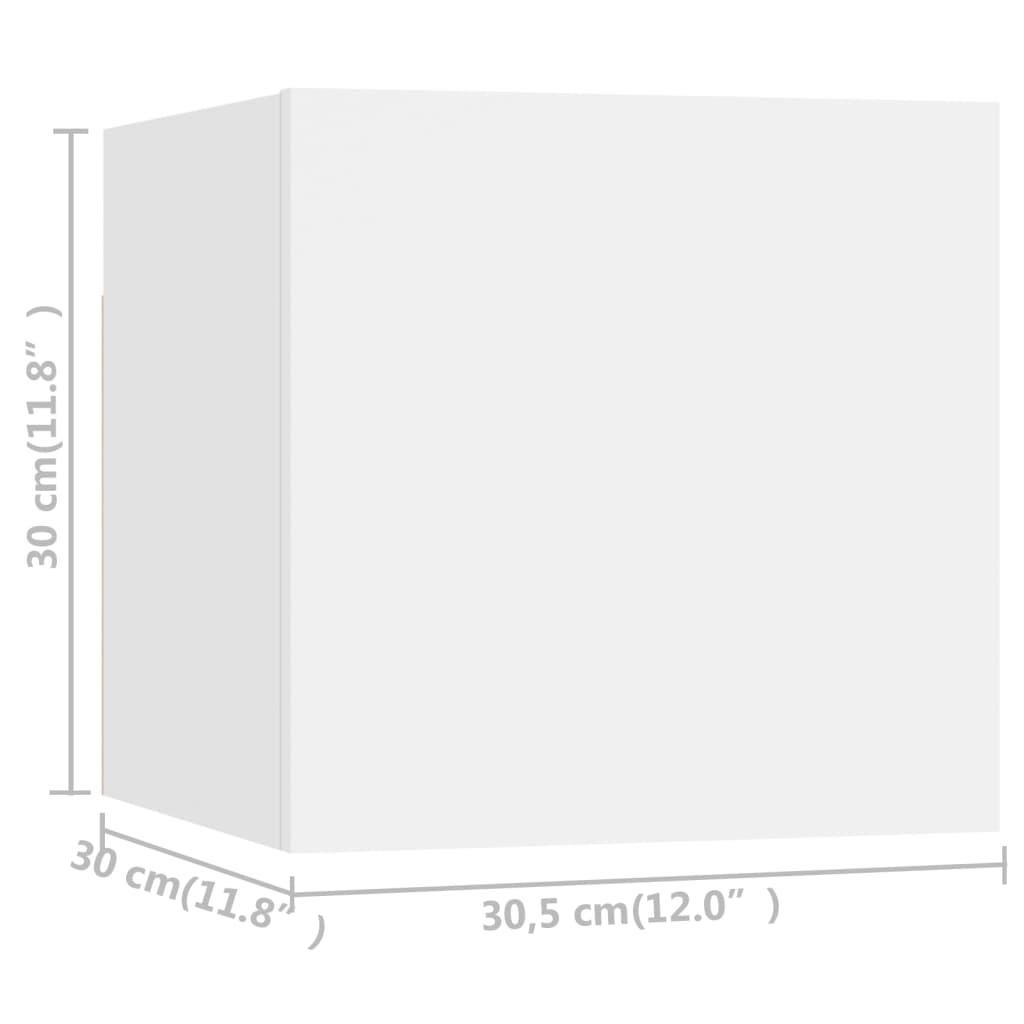 Zidni TV ormarići 8 kom bijeli 30,5 x 30 x 30 cm