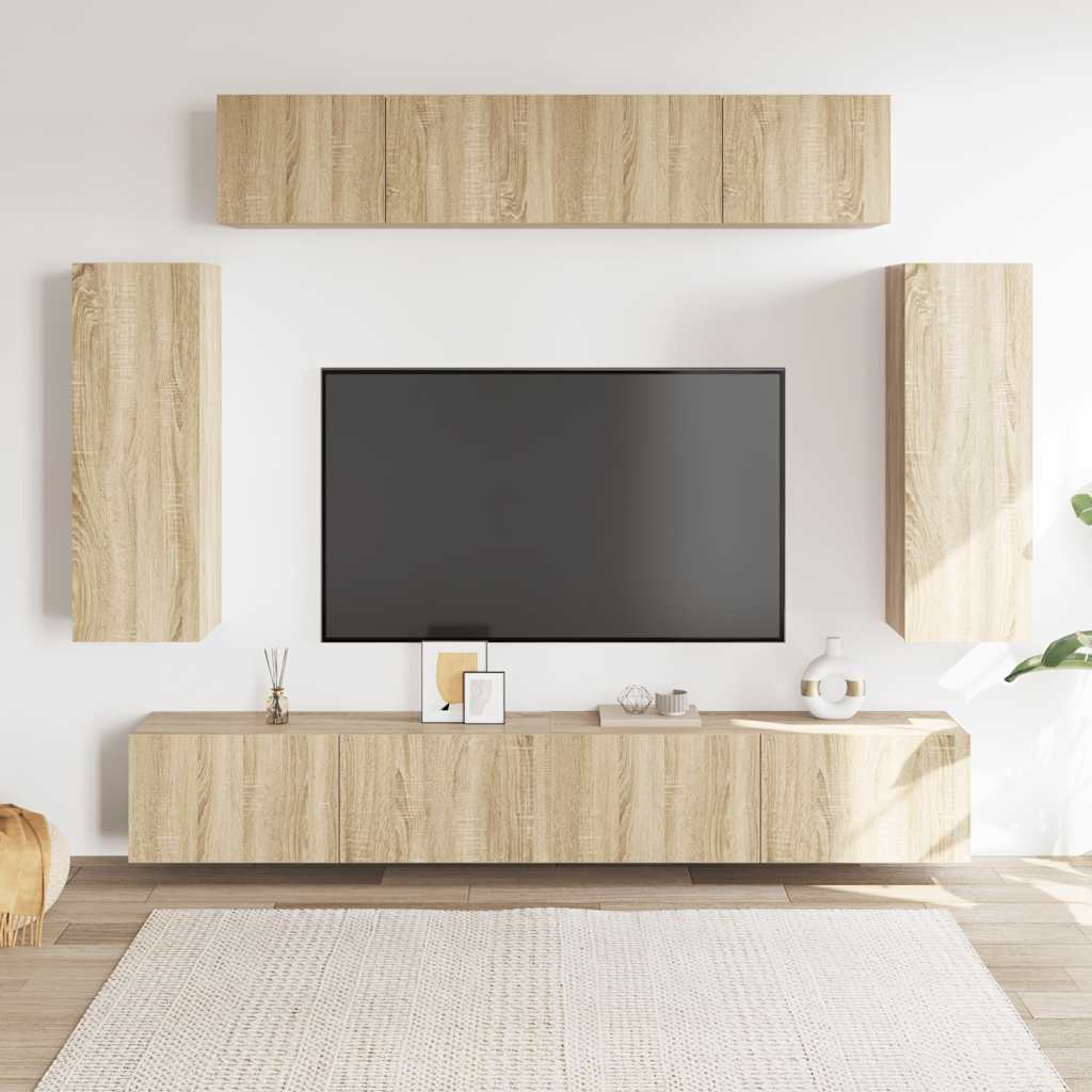 6-dijelni set TV ormarića boja hrasta sonome konstruirano drvo